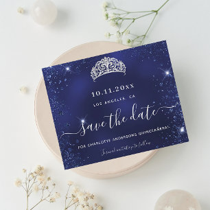 Papier Budget Quinceanera bleu parties scintillant poussi