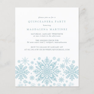 Papier BUDGET Quinceanera Blue Snowflake Invitation