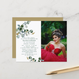 Papier Budget Quinceañera Eucalyptus Floral Photo
