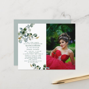Papier Budget Quinceañera Eucalyptus Floral Photo