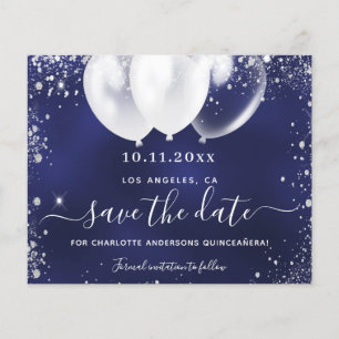 Papier Budget Quinceanera marine bleu blanc date de sauve