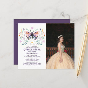 Papier Budget Quinceañera Papillon rose Photo Floral