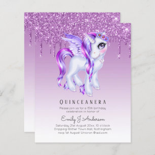 Papier BUDGET Quinceanera Parties scintillant Unicorn Ani