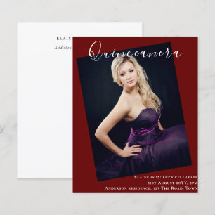 Papier BUDGET Quinceanera PHOTO Invitation Faire-part