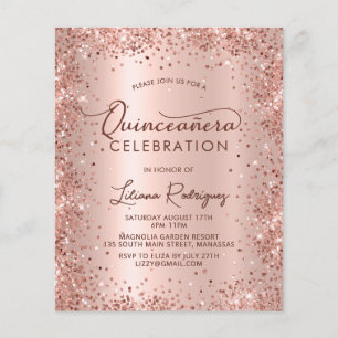 Papier Budget Quinceanera Rose Gold Parties scintillant I