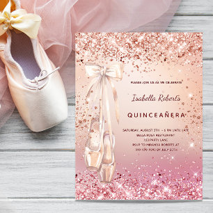 Papier Budget Quinceanera rose or rose ballerine