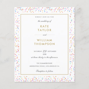 Papier Budget Rainbow Confetti Photo Faire-part de mariag