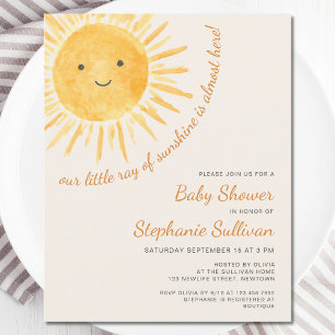 Papier Budget Ray Of Sunshine Boho Baby shower Invitation