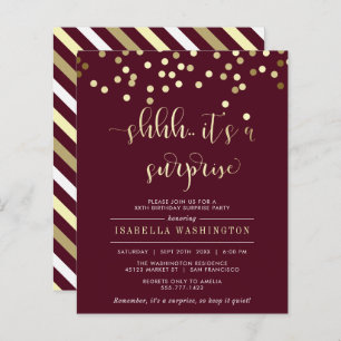 Papier Budget Red & Gold Confetti Surprise fête d'anniver
