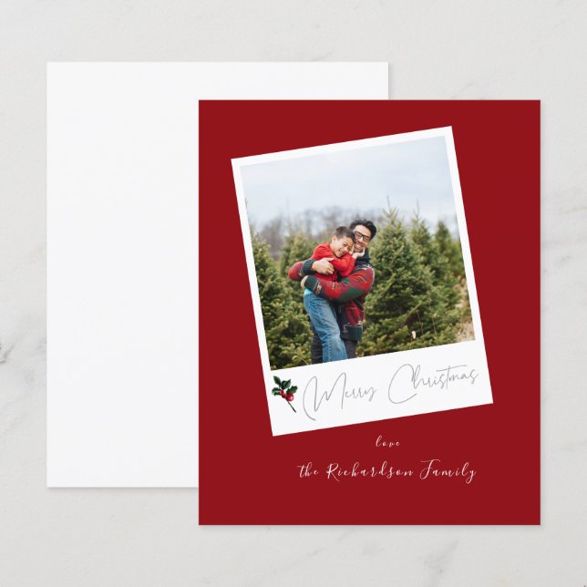 Papier Budget Red Instant Photo Joyeux Noël (Devant / Derrière)