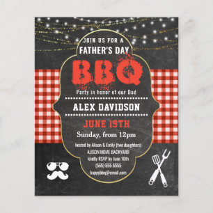 Papier BUDGET Red Plaid Fête des pères BBQ Party Invitati