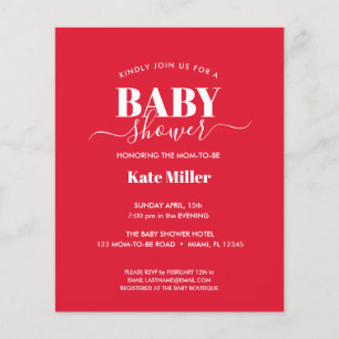 PAPIER BUDGET RED WHTE GENDER BABY SHOWER NEUTRE