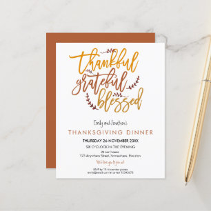Papier Budget Remerciements Gratuits Béni Thanksgiving