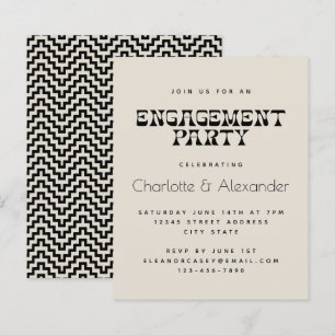 Papier Budget Retro Black and White Engagement Party