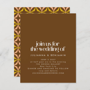 Papier Budget Retro esthétique tendance Mariage Brown Inv