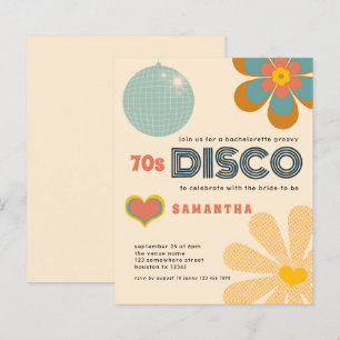 Papier Budget Retro les années 70 Disco Bachelorette Invi