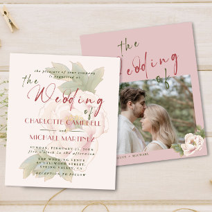 Papier BUDGET Romantique Blush Floral photo mariage invit