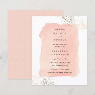 Papier Budget Rose Aquarelle Brunch Fête des mariées Bubb