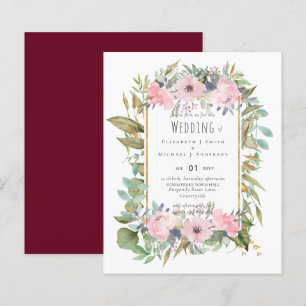 Papier BUDGET Rose Blush Floral Sage Mariage