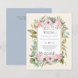 Papier BUDGET Rose Blush Floral Sage Mariage