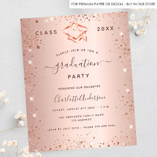 Papier Budget rose de la remise de diplômes d'or blush 20