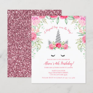 Papier Budget rose et argent Parties scintillant Unicorne