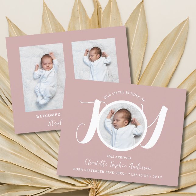 Papier Budget rose fille trois Faire-part de naissance ph (Créateur téléchargé)