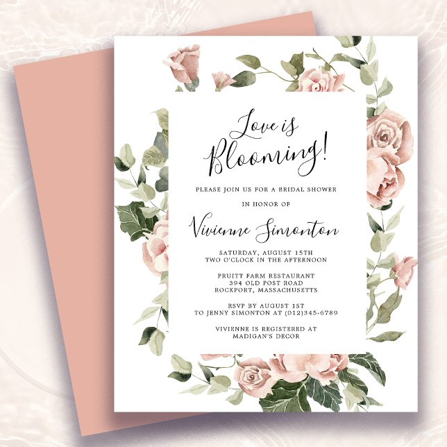 Papier Budget Rose Floral Amour est la Fête des mariées f (Créateur téléchargé)
