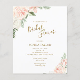 Papier Budget Rose Floral Budget Nuptiale Douche Invitati
