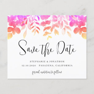 Papier Budget Rose Floral Enregistrer la date