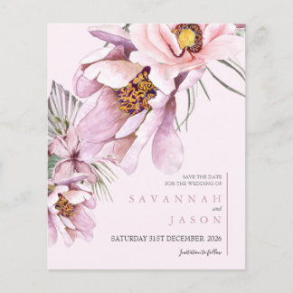 Papier Budget Rose Floral Fleur Mariage Enregistrer La Da