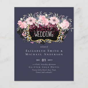 Papier Budget Rose Floral Moderne Fête des mariées fille