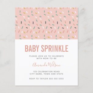 Papier Budget Rose Girl Baby Sprinkle Motif Invitation