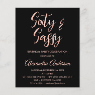 Papier Budget Rose Gold Foil 60 Soixante Sassy Anniversai