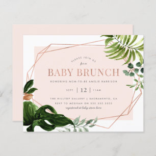 Papier Budget Rose Gold Géométrique Verdure Bébé Brunch