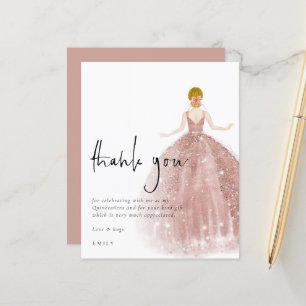 Papier Budget Rose Gold Gown Blonde Quinceañera Merci