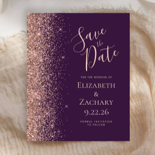 Papier Budget Rose Gold Pailleté Date d'Épargne Violet Fo