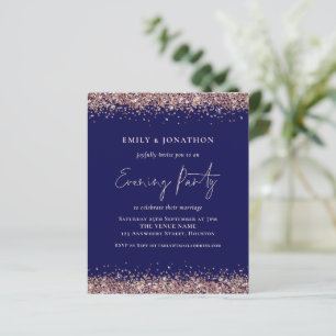 Papier BUDGET Rose Gold Paillettes Invitation de soirée N