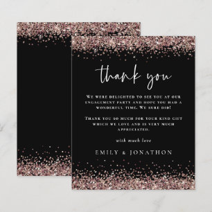 Papier Budget Rose Gold Parties scintillant Black Fiançai