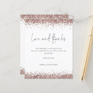 Papier Budget Rose Gold Parties scintillant Mariage Amour
