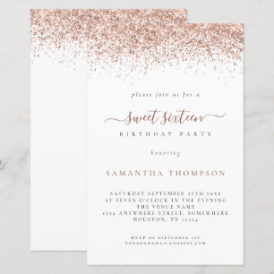 Papier Budget Rose Gold Parties scintillant Sweet 16 Anni