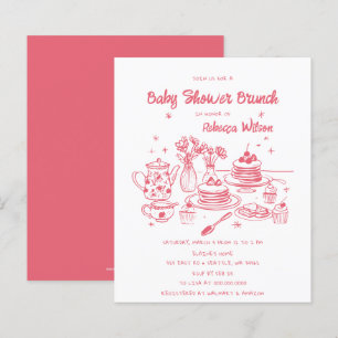 Papier Budget Rose main tiré fille Baby shower Brunch