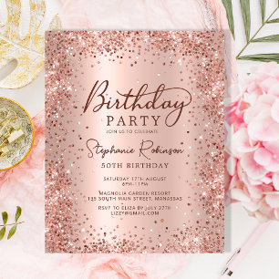 Papier Budget Rose Parties scintillant d'or 50e anniversa