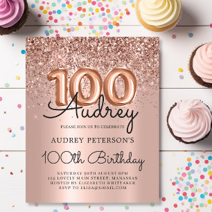 Papier Budget Rose Parties scintillant or 100e anniversai