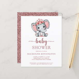 Papier Budget Rose Parties scintillant or Elephant Baby G