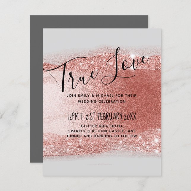 Papier Budget Rose Parties scintillant or  Foil Look Mari (Devant / Derrière)