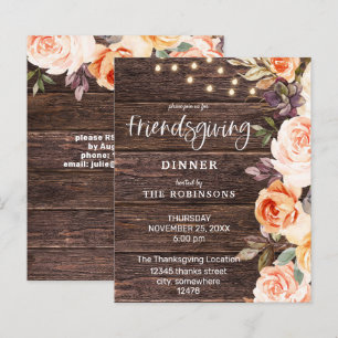 Papier Budget Rose & Pêche Floral avec Lumières Friendsgi
