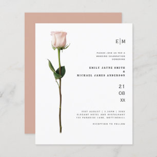 Papier Budget Rose rose clair moderne Mariage simple