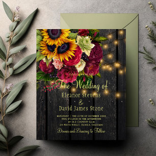 Papier BUDGET Roses tournesol rustique campagne bois mari