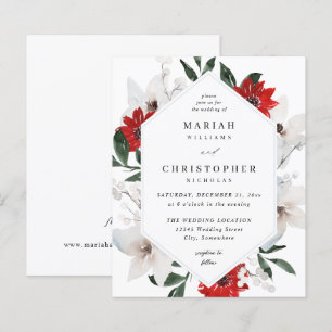 Papier Budget Rouge et blanc Mariage floral de Noël
